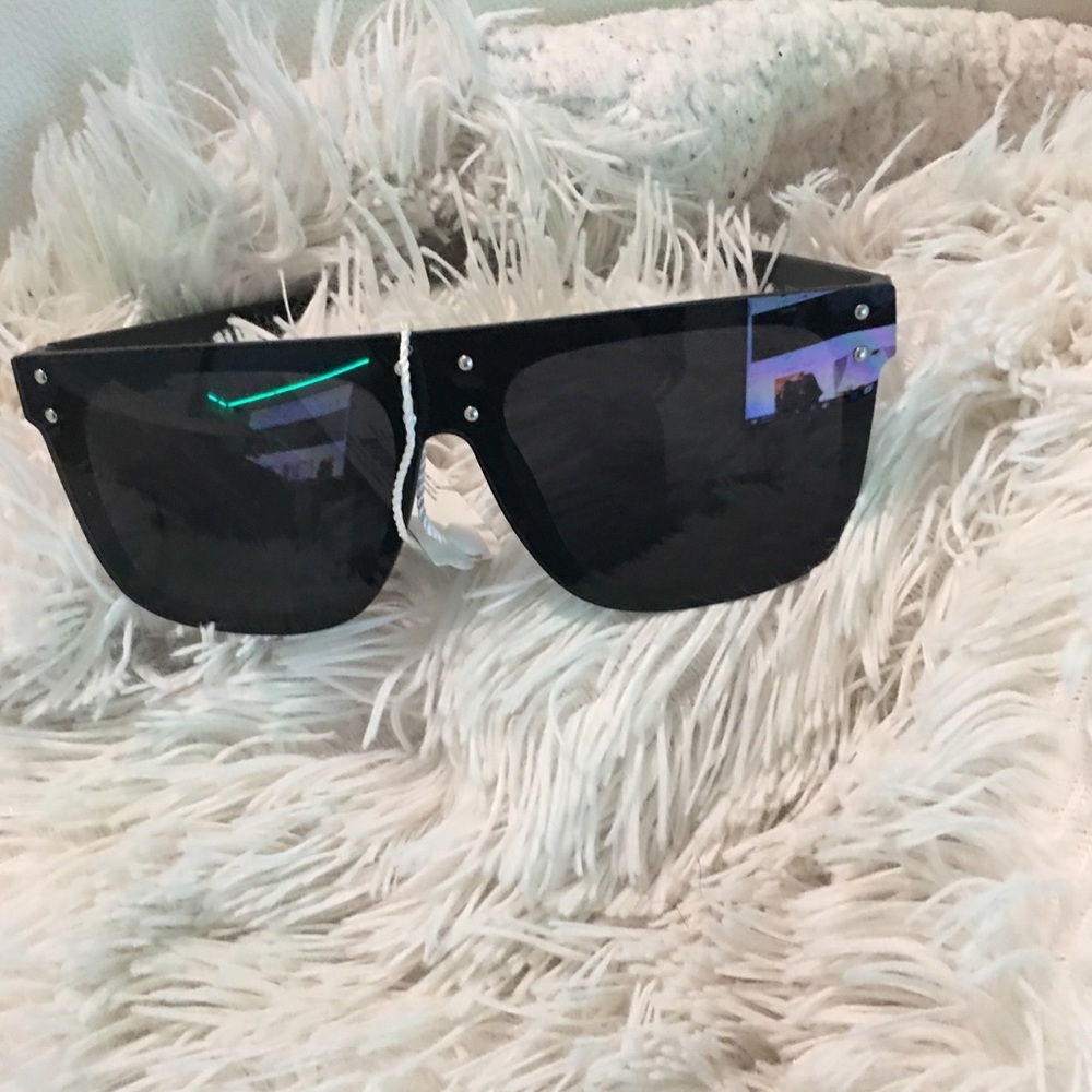 Black flat top oversized sunglasses - Picture 4 of 7